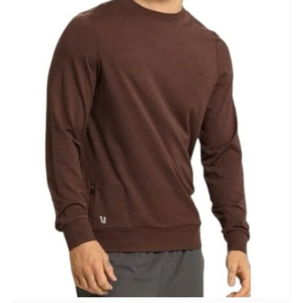 Vuori Mens M Dark Brown Ponto Performance Crew Sweatshirt